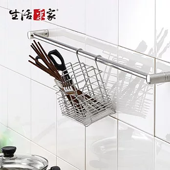 【生活采家】台灣製304不鏽鋼廚房掛式筷子刀叉餐具瀝水籃#27179