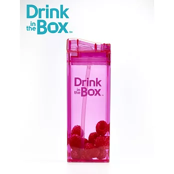 「加拿大Drink in the box 」兒童吸管防漏方形水杯(355ml)-糖果粉