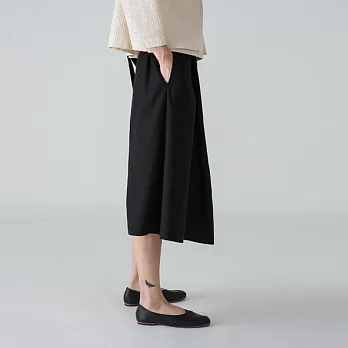 旅途原品_小半 原創設計棉麻時尚不規則A字半身裙-S/M/L/XL M黑