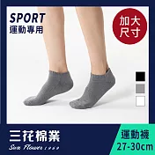 【SunFlower三花】三花大尺寸隱形運動襪.襪子-中灰