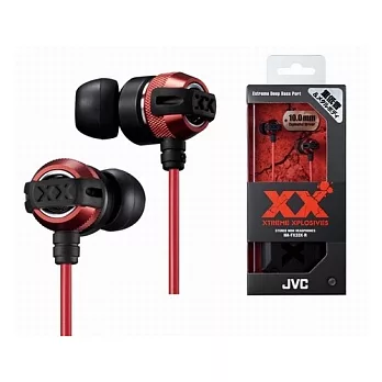 JVC重低音耳道式耳機 HA-FX33X紅色R