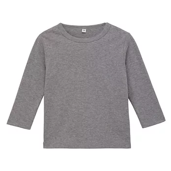 [MUJI無印良品]幼兒有機棉雙面起毛柔滑長袖T恤80灰色