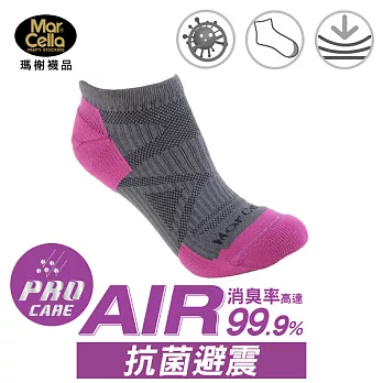 《瑪榭》AIR抗菌除臭氣墊襪/短襪(22~24cm)M灰桃