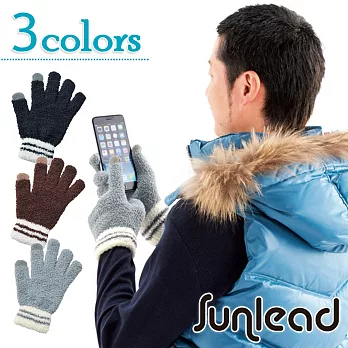 Sunlead 螢幕觸控保暖防寒蓬鬆感輕量彈性手套(暖灰色)