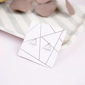 Kitch 奇趣設計 歐美簡約設計小三角耳環/耳針 - 3色 銀色