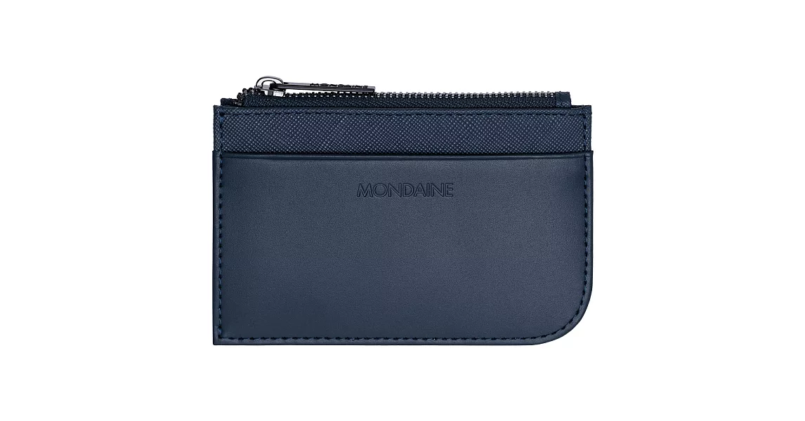 MONDAINE 瑞士國鐵雙卡拉鍊零錢包-藍