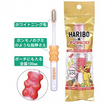 【2入】13cm HARIBO小熊軟糖造型牙刷_橘色