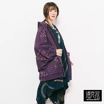 【潘克拉】星砂印花寬版外套-F FREE紫色