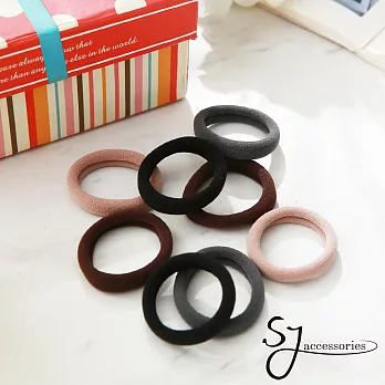 【SJ】超值八入組彈力橡皮筋-大地色