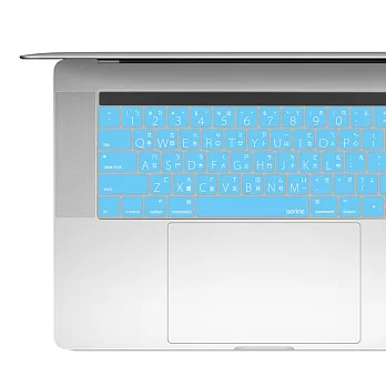 BEFINE KEYBOARD KEYSKIN MacBook Pro 13/15 專用中文鍵盤保護膜( 2017 Touch Bar and Touch) -藍底白字 Blue