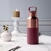 美國HYDY時尚保溫水壺 - 酒紅-蜜粉金瓶 小容量480ml，不銹鋼保溫水瓶