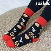 【sokker®】甜蜜花蜂4分之3襪M黑