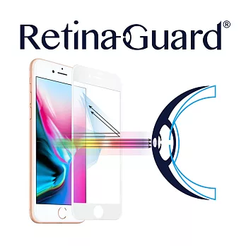 RetinaGuard 視網盾 iPhone8 4.7吋 防藍光鋼化玻璃保護膜-白框