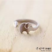 【Sayaka紗彌佳】純銀 可愛動物系列 大象造型開口戒