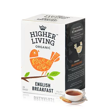 【英國HIGHER LIVING】經典英式有機早餐茶(20包 共45g)