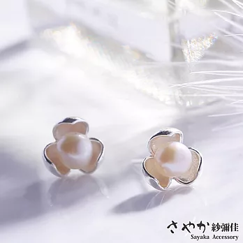 【Sayaka紗彌佳】純銀花形含苞珍珠耳環