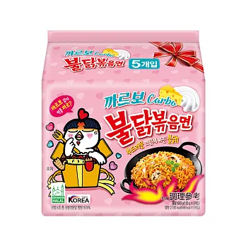 【韓國火辣雞】火辣雞肉風味鐵板炒麵(奶油白醬風味)650g(1袋*5包)