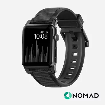 美國NOMAD Apple Watch專用超堅固矽膠錶帶- 42/44mm黑