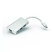 ADAM Hub A01m USB 3.1 USB-C 4 port 4K顯示轉接器銀