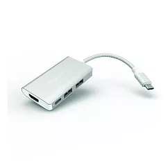 ADAM Hub A01m USB 3.1 USB─C 4 port 4K顯示轉接器銀