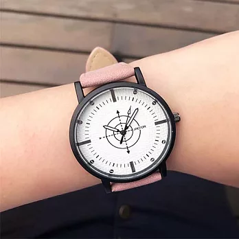 Kitch 奇趣設計 雷達造型仿麂皮帶手錶 - 3款粉帶白面