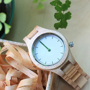 大森竹子‧原木錶框純淨‧34mm錶框原木錶帶純淨‧34mm錶框