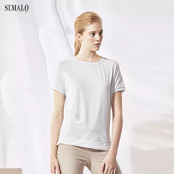 【ST.MALO】台灣製極簡率性吸排女上衣-1838WT(兩色)-L純米白
