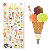 MIDORI 水彩和紙貼紙(假日市集食材類)-冰淇淋