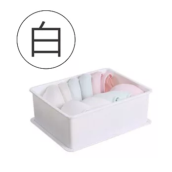 【E.dot】居家內衣加高1格附蓋收納盒 白色