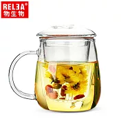【香港RELEA物生物】500ml大蘑菇耐熱玻璃泡茶杯(附濾茶器)