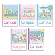 KOKUYO Campus 2018限定點線筆記本(5冊裝)-三麗鷗明星