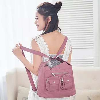 COUNT DUCK 美系悠活輕量手提側背多夾層3way包-CD-005復刻紫