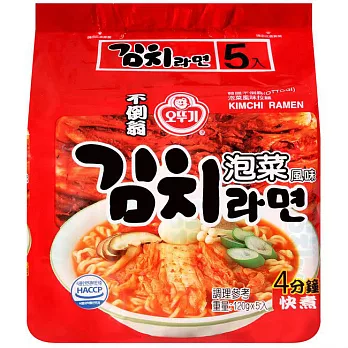 【韓國不倒翁OTTOGI】泡菜風味拉麵5入(120g/包)