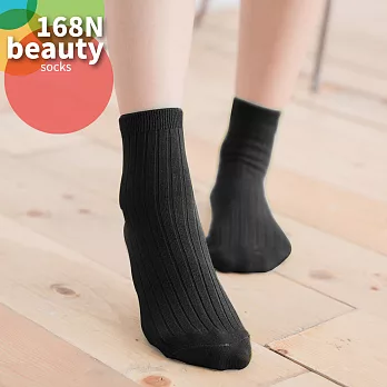 蒂巴蕾 168N BEAUTY 流行女襪-素面直紋-黑