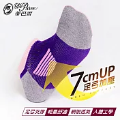 蒂巴蕾 足弓加壓機能運動棉襪-撞色款(女)-深紫