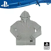 PlayStation PS 經典LOGO刺繡 潮流立領拉鍊連帽外套-經典灰(OLP-JBK-07) 灰