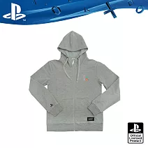 PlayStation PS 經典LOGO刺繡 潮流立領拉鍊連帽外套-經典灰(OLP-JBK-07) XL 灰
