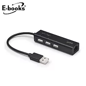 E-books H15 三孔USB HUB 集線器+網路孔黑