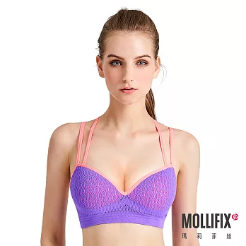 Mollifix 瑪莉菲絲 高調A++溝溝立現美胸BRAM撞色亮紫+桃