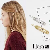 【Hera赫拉】 日韓頭飾瀏海髮卡一字夾 迴紋針造型邊夾金色邊夾