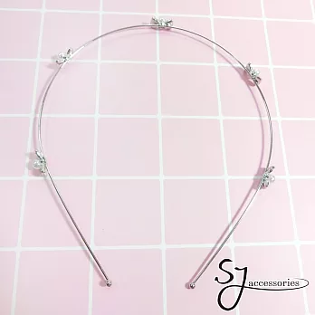 【SJ】優雅女神蝶結珍珠造型髮箍(兩色)-銀色
