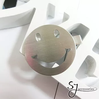 【SJ】笑笑臉造型金屬髮夾(兩色)-銀色