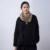 旅途原品_憶念_原創設計100%羊毛復古中式V領短外套 M/L/XL　M黑色