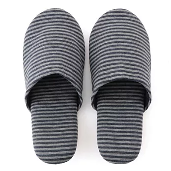 [MUJI無印良品]棉天竺攜帶用拖鞋/M/雜深藍x雜灰.22~24.5cm用(R)