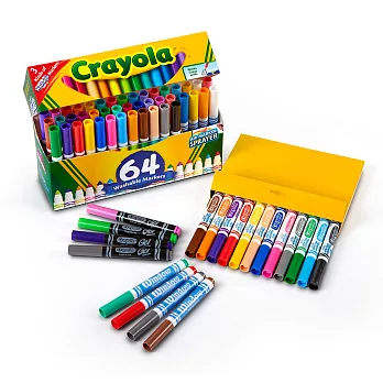 美國Crayola 繪兒樂可水洗粗頭彩色筆64入超值組