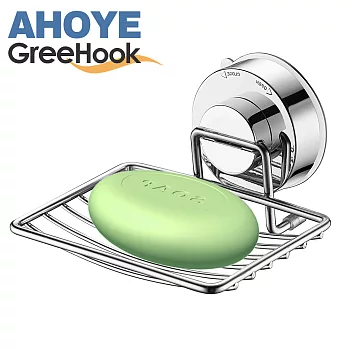 【GreeHook】真空吸盤不鏽鋼無痕掛勾 肥皂架