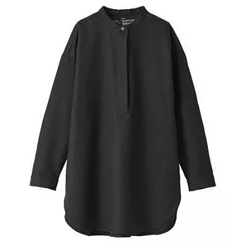 [MUJI無印良品]女新疆棉二重織長版衫XS~S黑色