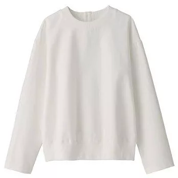 [MUJI無印良品]女新疆棉二重織螺紋套衫L白色