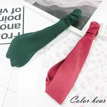 【卡樂熊】素色簡約縫線造型髮帶(三色)-綠色