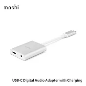 Moshi USB-C 音樂/充電二合一轉接器銀色